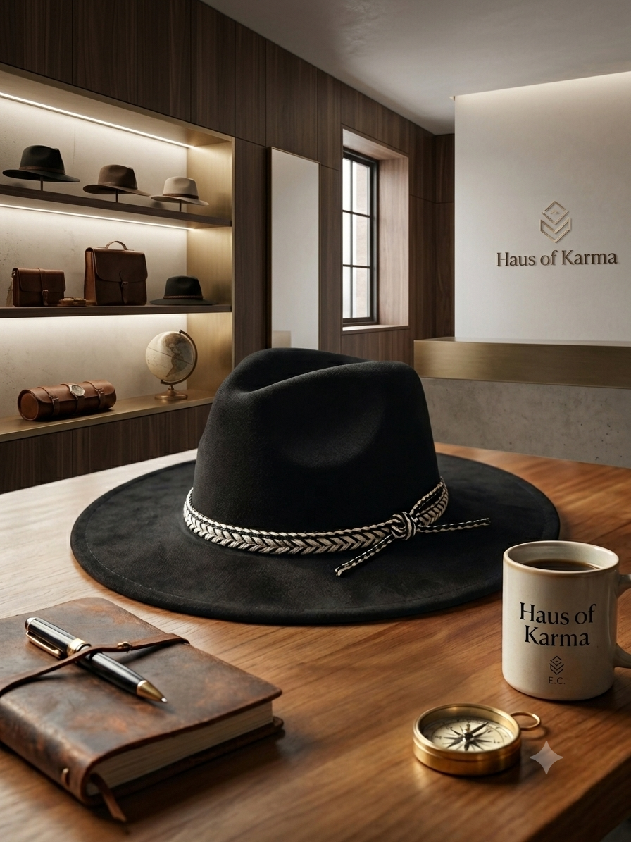 Haus Of Karma Classic Structured Black Fedora