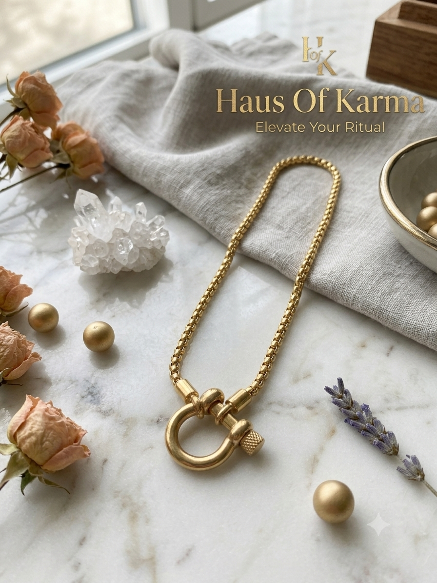 The Gold Clevis Box Chain Necklace