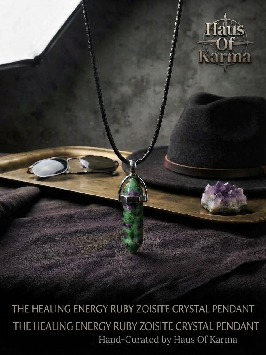 The Healing Energy Ruby Zoisite Crystal Pendant