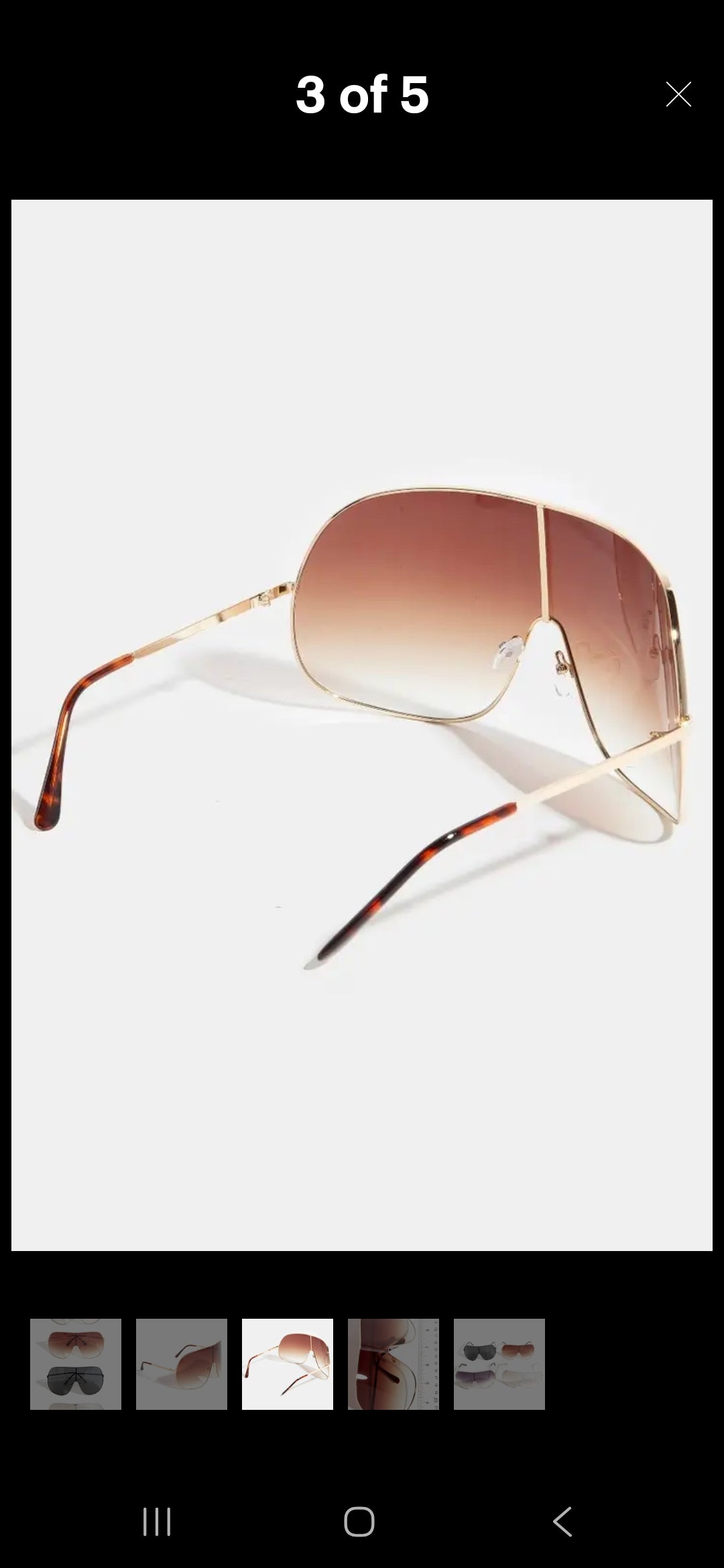 Haus Of Karma Colorized Oversized Shield Sunglasses