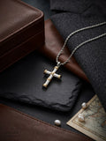 Haus of Karma Two-Tone Cross Rope Chain Necklace