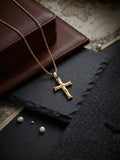 Haus of Karma Ornate Gold Cross Rope Chain Necklace