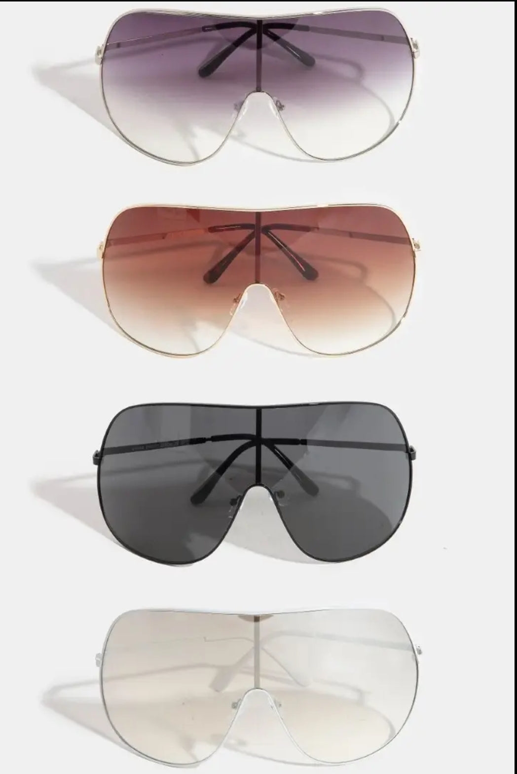 Haus Of Karma Colorized Oversized Shield Sunglasses