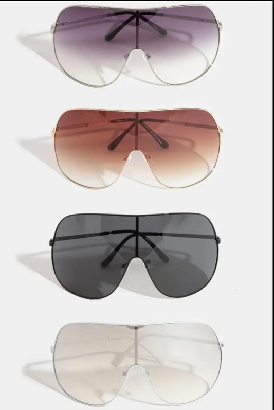 Haus Of Karma Colorized Oversized Shield Sunglasses