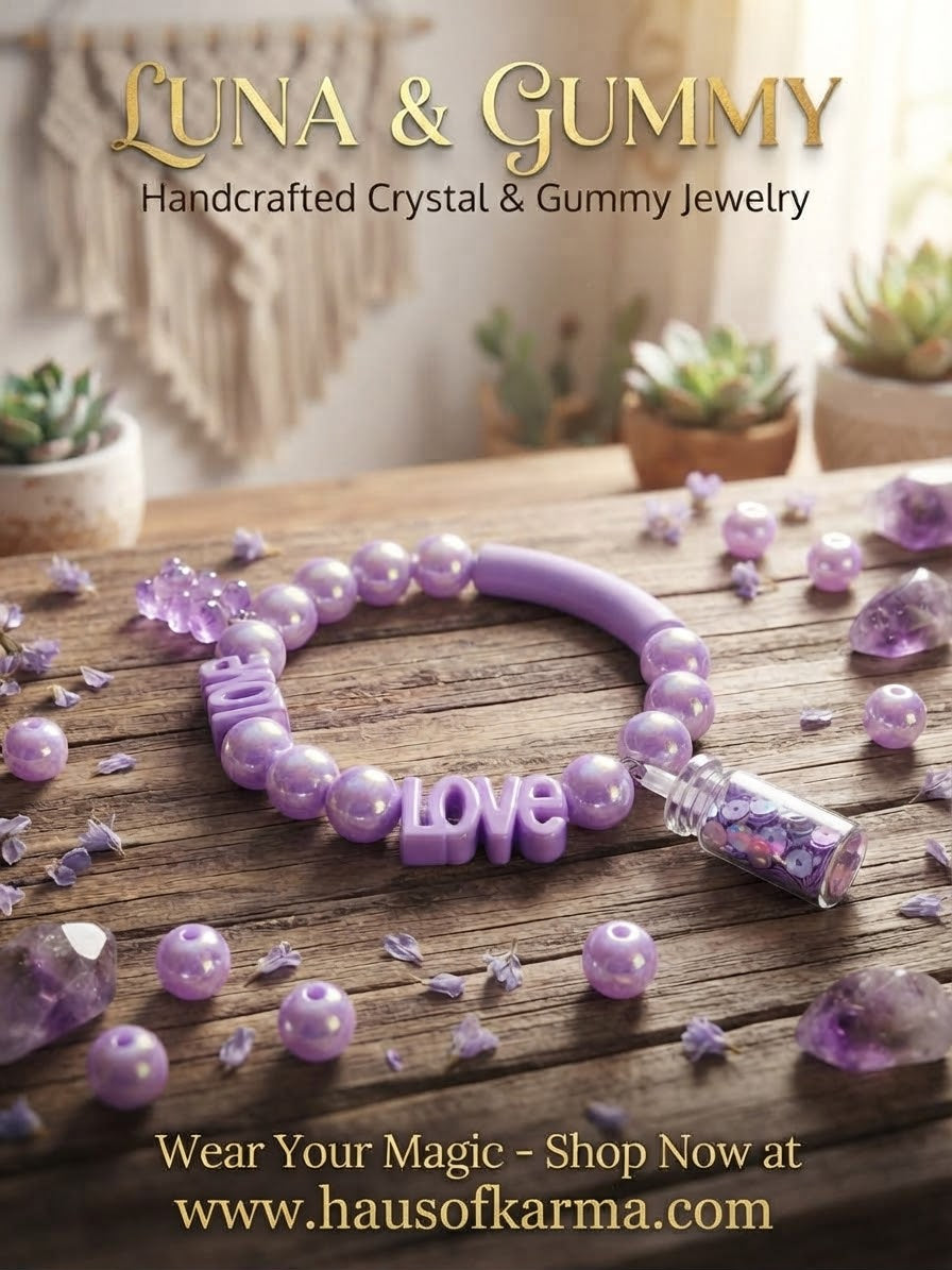 Luna & Gummy Beaded Stretch Bracelet | Kids' Handcrafted Crystal & Gummy Jewelry