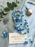 Sea Glass & Aqua Layered Bracelet Set