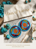 Handcrafted Multicolored African Bead Geometric Circle Dangle Earrings