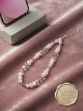 Aurora Blush Beaded Phone Charm | Handcrafted Crystal & Pearl Accessory