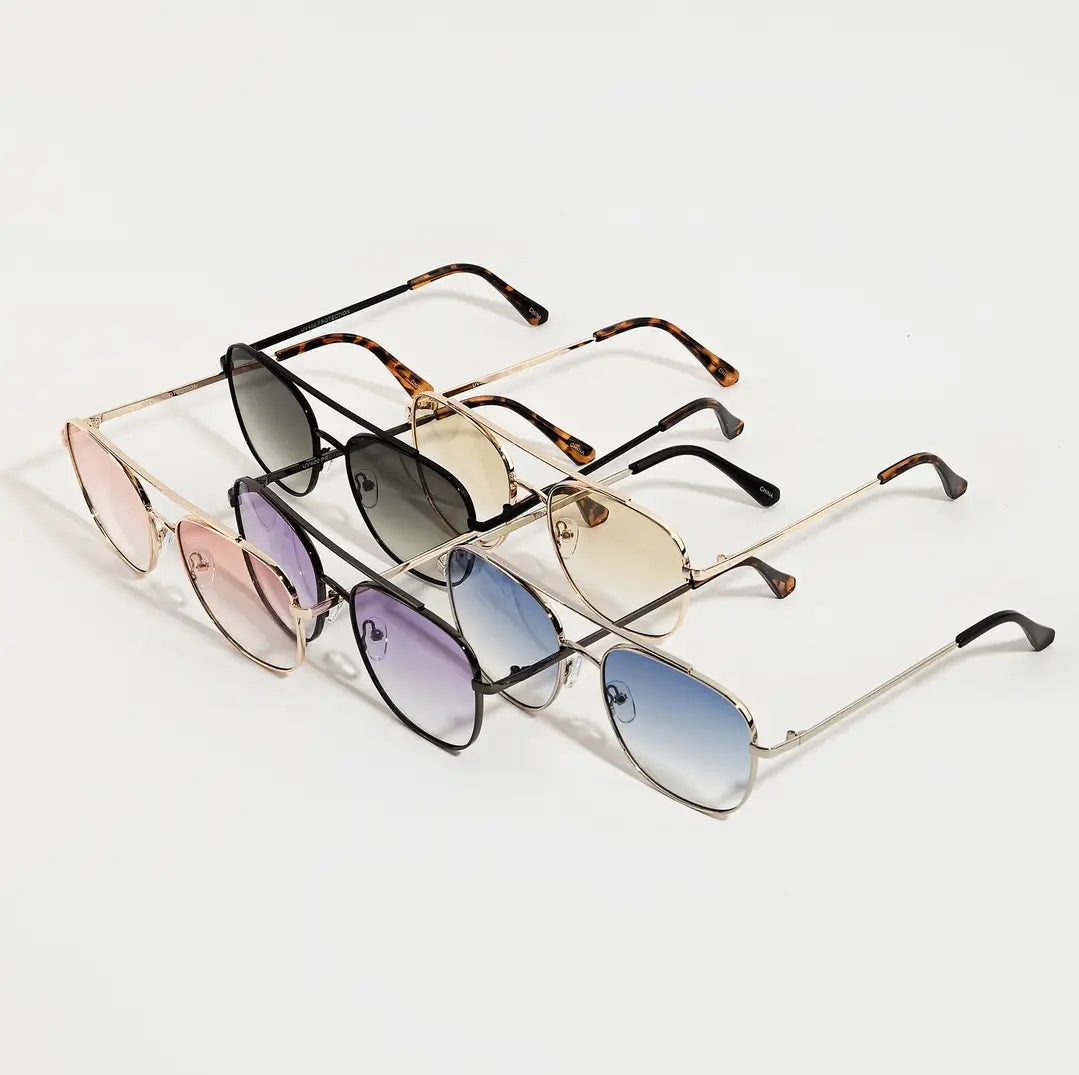 Haus Of Karma Nova Metallic Bridge Frame Sunglasses