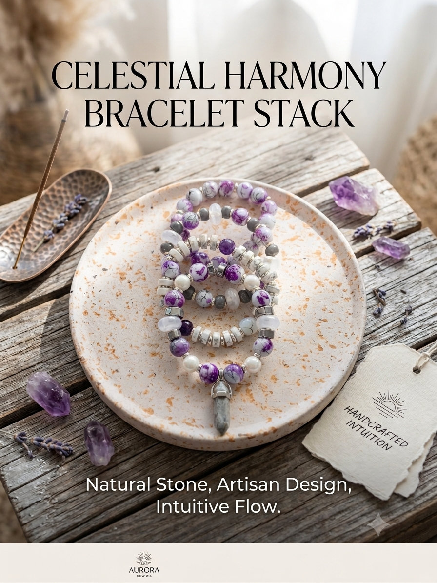 Crystal Point Stack | 4-Piece Bracelet Set