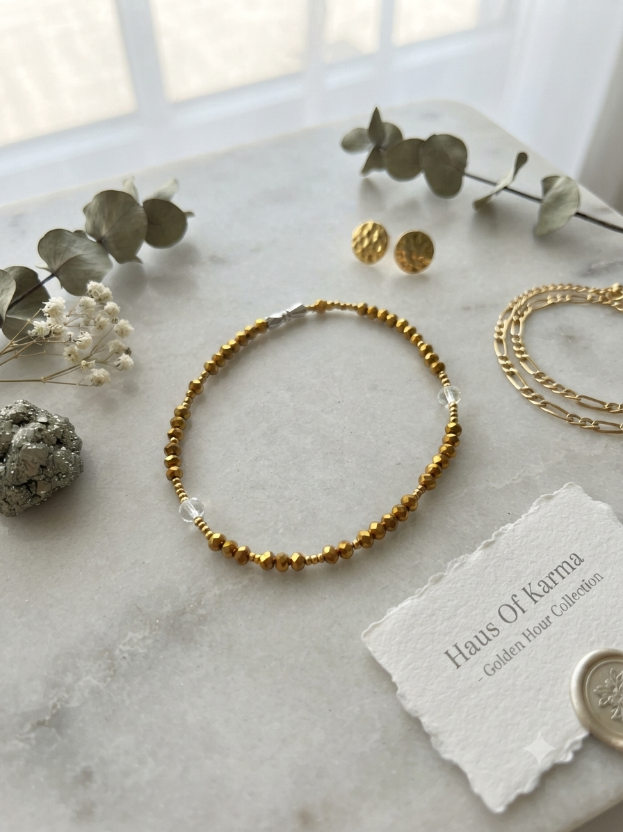 Tiger’s Eye Beaded Anklet – Earthy Boho Ankle Bracelet with Coin Charm