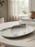 Haus Of Karma "The Icon" Oversized Silver Shield Sunglasses