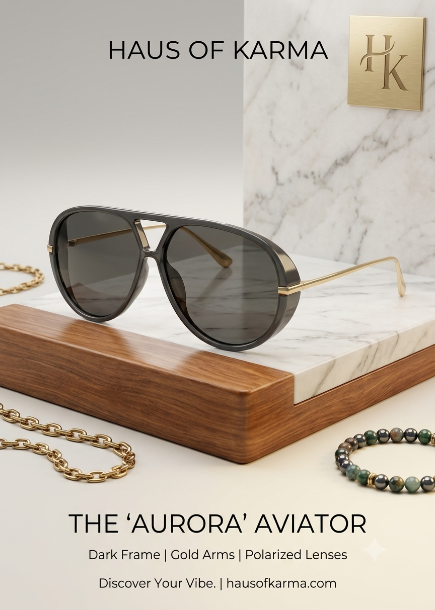 Haus of Karma Aurora Aviator Sunglasses | Dark Smoke Lenses