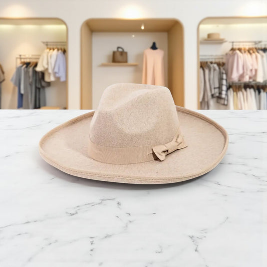 Ribbon Bow Strap Fashion Fedora Hat