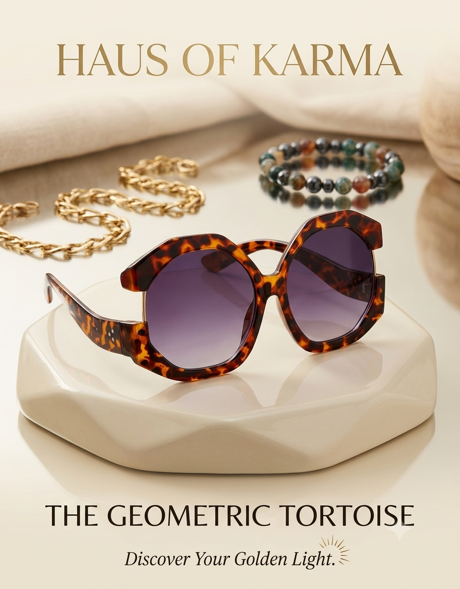 Haus of Karma Geometric Tortoiseshell Sunglasses – Gradient Purple