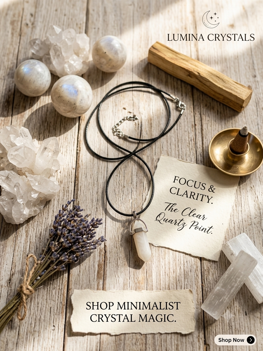 Natural White Quartz Crystal Point Pendant Necklace