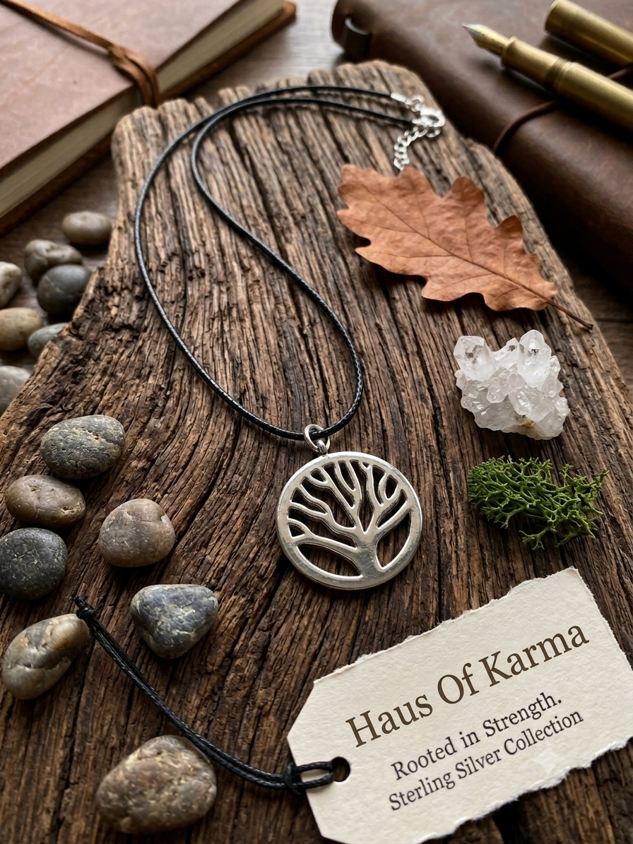 Silver Tree of Life Medallion Pendant Necklace
