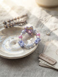 Kids' Iridescent Heart & "LOVE" Letter Bead Stretch Bracelet – Haus Of Karma