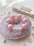 Kids' Frosted Pink Butterfly & Pearl Stretch Bracelet – Haus Of Karma