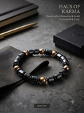 Haus of Karma Hematite & Gold Beaded Bracelet
