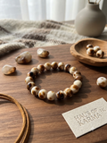Natural Marbled Agate Beaded Stretch Bracelet – Earthy Neutral Men’s & Women’s Stacking Bracelet