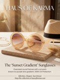 Haus of Karma Sunset Gradient Oversized Round Sunglasses - Translucent Champagne