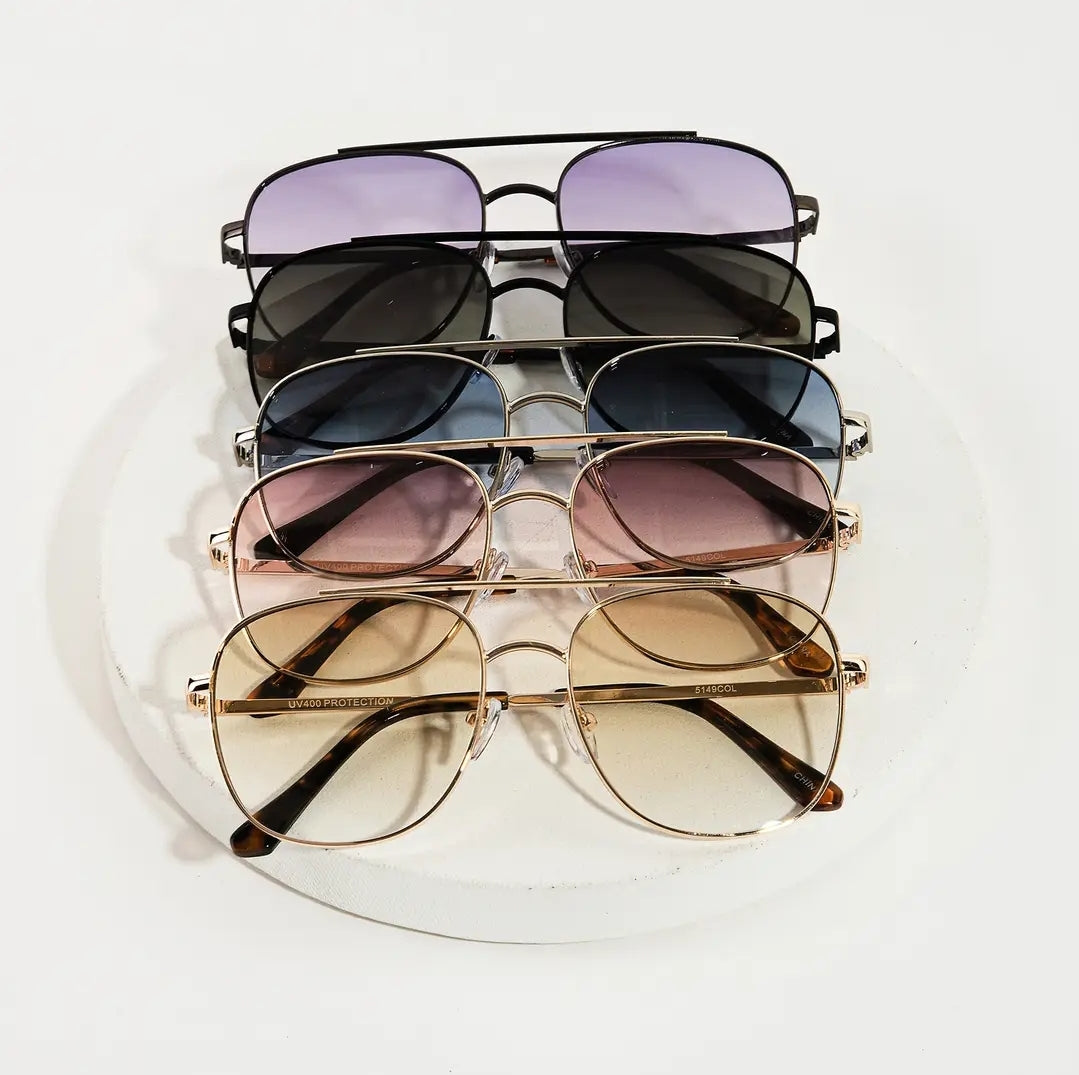 Haus Of Karma Nova Metallic Bridge Frame Sunglasses