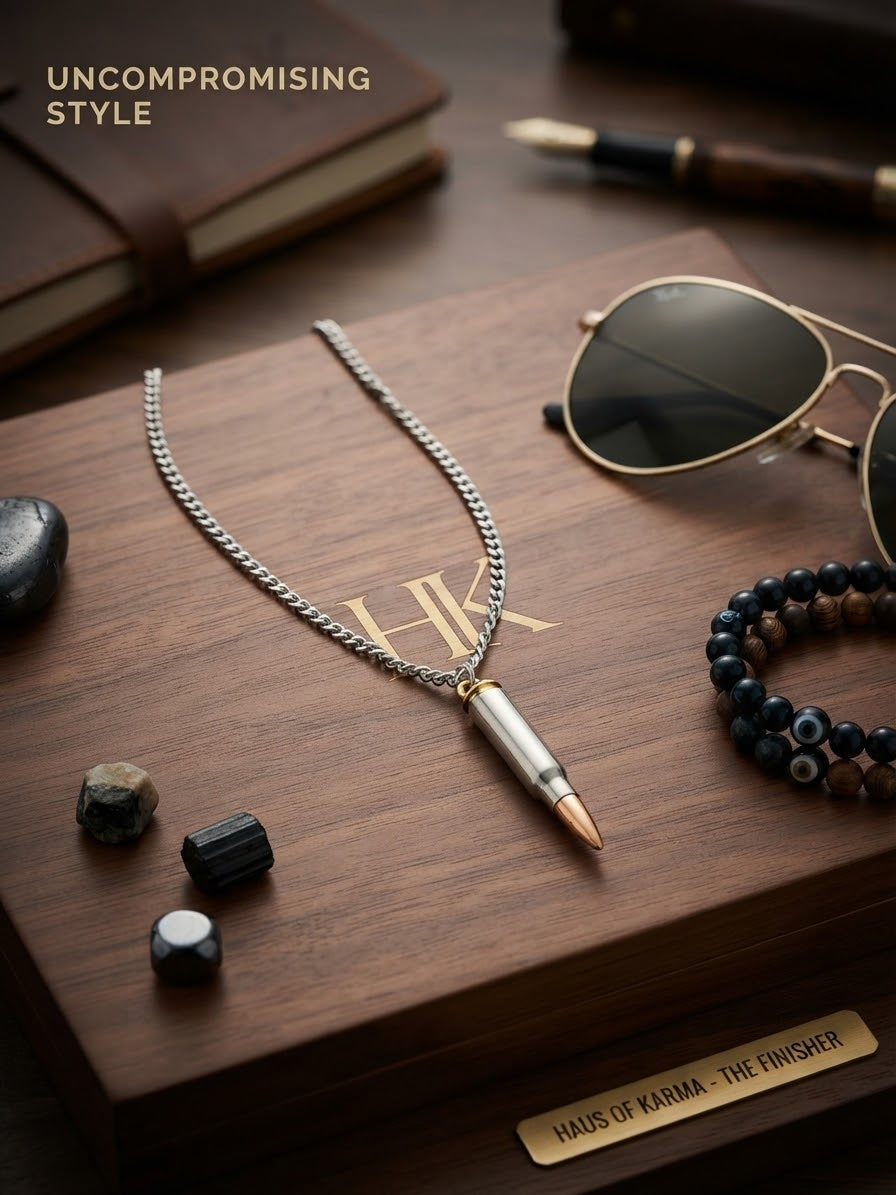 Karma’s Aim Bullet Pendant Necklace