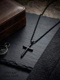 Haus of Karma Matte Black Cross Pendant Necklace