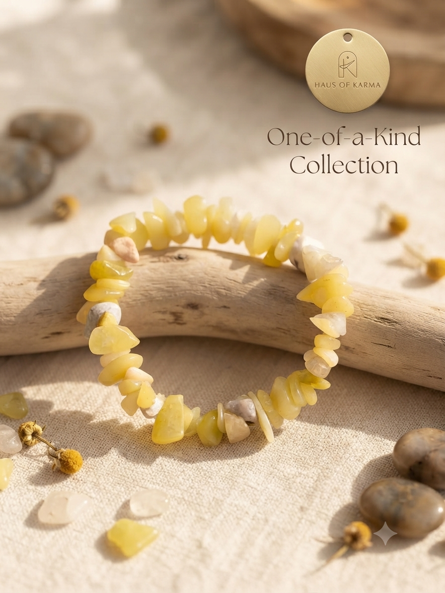 Authentic African Yellow Crystal Chip Bracelet