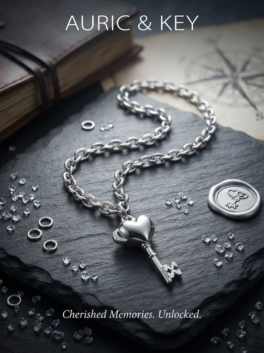 Auric & Key Statement Necklace | Handcrafted Silver Jewelry