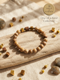 Earthy Jasper & Gold Accent Beaded Stretch Bracelet
