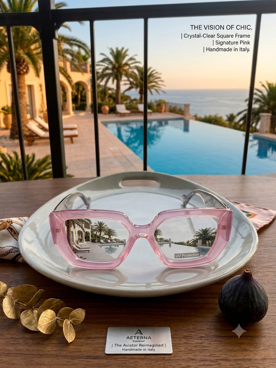 Translucent Pink Oversized Square Frame