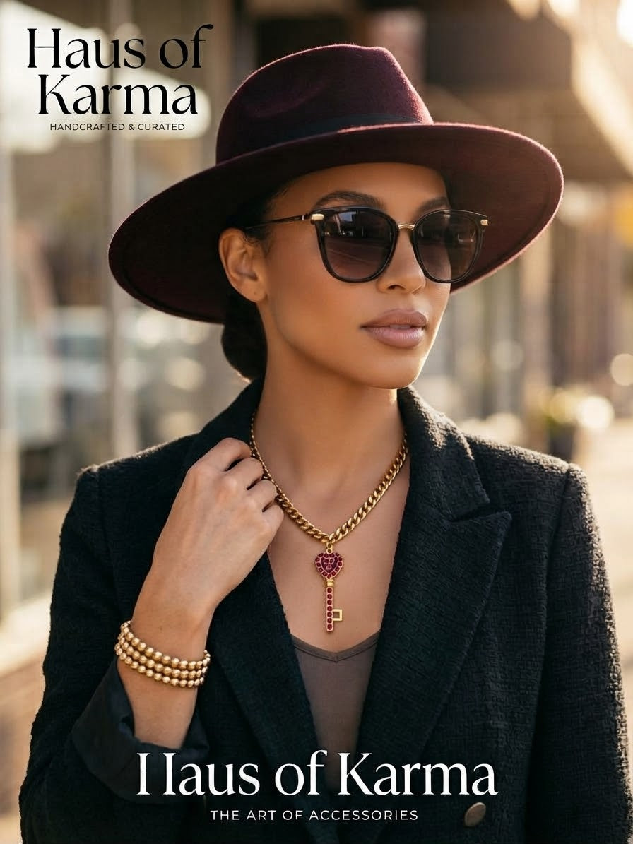 Haus of Karma - Ruby Heart Key Necklace