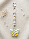 Prismatic Butterfly Crystal Keychain - Whimsical Beaded Keyring