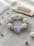 Kids' Iridescent Pearl & Faceted Heart Stretch Bracelet – Haus Of Karma