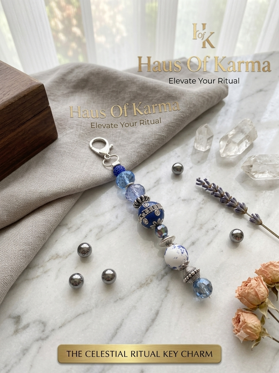 Celestial Blue Bead Keychain & Bag Charm