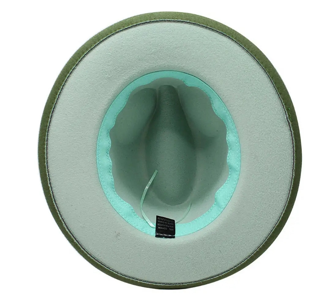 Gradient Striped Ribbon Fedora