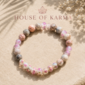 Romantic Rose & Natural Stone Beaded Anklet