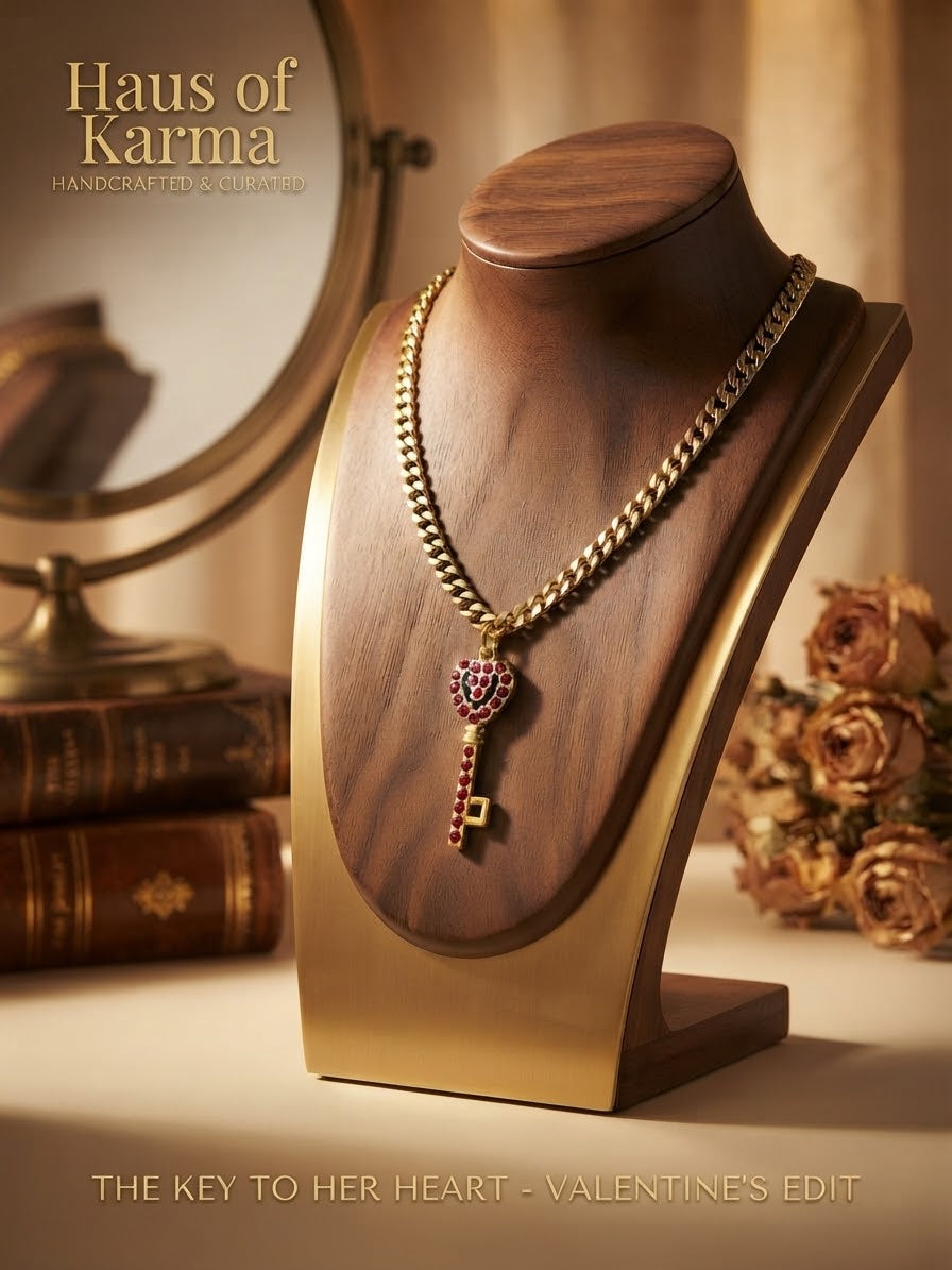 Haus of Karma - Ruby Heart Key Necklace