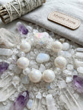Kids' Magical Moonstone & Iridescent Pearl Stretch Bracelet – Mystic Aura