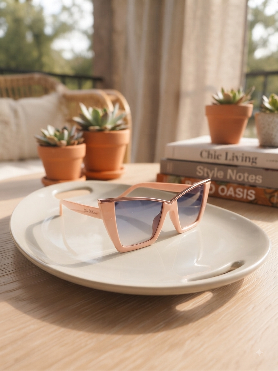 Haus Of Karma Blush Geometric Sunglasses