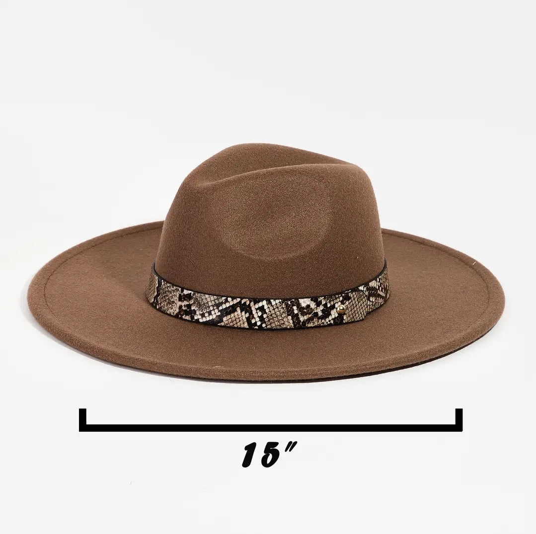 Animal Print Belt Fedora Hat