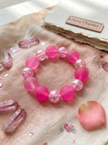 Kids' Hot Pink Matte & Shimmer Crackle Stretch Bracelet – Haus Of Karma