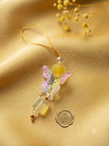 Sunlit Butterfly Phone Charm | Iridescent Crystal & Yellow Accessory