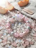Kids' Pink Crackle & Pastel Heart Crystal Stretch Bracelet – Haus Of Karma