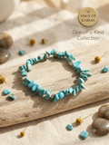 Genuine Turquoise Chip Stretch Bracelet