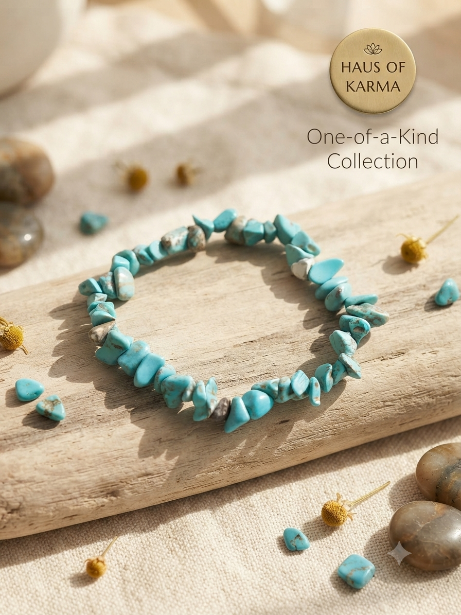 Genuine Turquoise Chip Stretch Bracelet