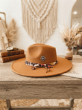 The Boho Soul Luxe Fedora – Camel / Southwest Concho