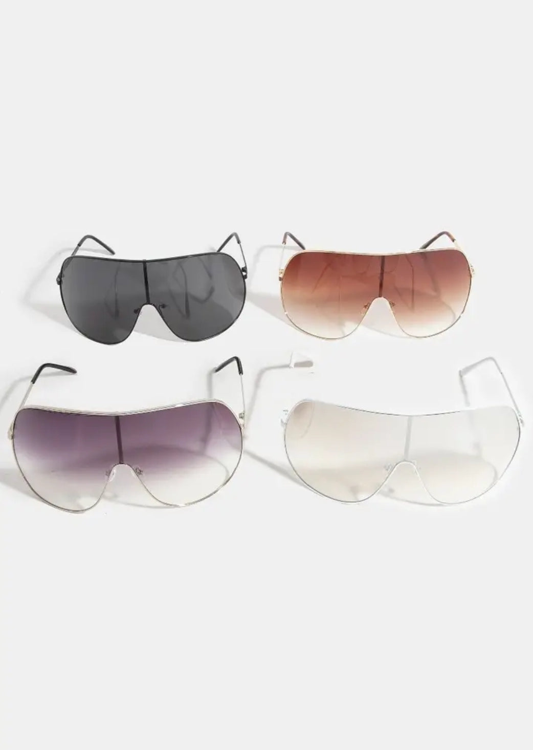 Haus Of Karma Colorized Oversized Shield Sunglasses